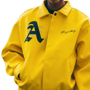 <b>Mens</b> Wool Streetwear Varsity Jacket Custom Chenille Embroidery Stand Collar Reversible Waterproof College Letter Pattern - Product Image 4