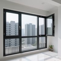 Ventanas de vidrio fijas de aleación de aluminio ahorradoras de energía de diseño moderno con aislamiento térmico panorámico