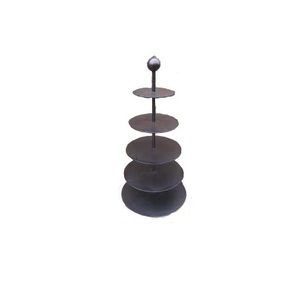 Soporte de servidor de pastel de taza de Metal de 5 niveles, soporte de servidor de fruta de acabado antiguo portátil plegable, soporte de pastel de fiesta de cumpleaños o boda - Product Image 1