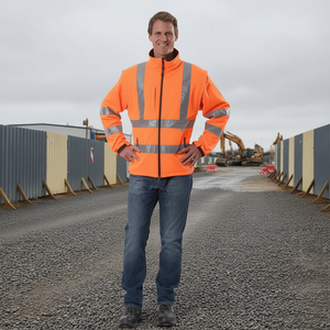 <b>High</b>-<b>Visibility</b> Orange <b>Softshell</b> Safety <b>Jacket</b> for Prevention - Product Image 3