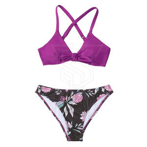 Conjunto de Bikini de 2 Piezas para Mujer, Tallas Grandes, Estampado Completo, Hecho en Pakistán, Spandex/Nylon Teñido con Técnica Lisa - Product Image 5
