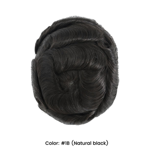Prothèse capillaire pour hommes en cheveux humains indiens Remy 100% avec base en PU ultra-fine, style mono durable et fin, pour cheveux bouclés - Product Image 3