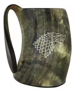 Hand Made Real Viking Drinking Horn <b>Mug</b> <b>With</b> Handle for Beer Coffee leak proof <b>lid</b>,vacuum insulation,coffee by crescent crafts - Product Image 1