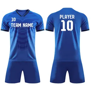Conjunto de uniforme de futebol da tailândia, conjunto de camisa de futebol personalizado, kit de verão unissex