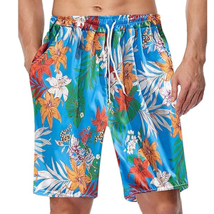 Shorts de Playa Unisex Formales con Estampado Sólido, de Lona, Secado Rápido, Transpirables, con Cierre de Cordón, Teñido Liso, para Vacaciones - Product Image 1