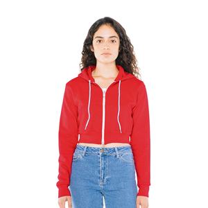 2025 alta calidad OEM impreso Logo Crop Top sudaderas con capucha para mujer pulóver Crop Top sudaderas con capucha para la venta bajo costo precio al por mayor La Co - Product Image 4