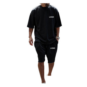Vente chaude deux pièces Gym entraînement T-shirts et shorts ensemble pour hommes vêtements d'été confortables fabriqué en usine style grande taille à vendre - Product Image 3