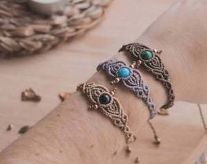 Pulsera de Piedras Preciosas con Estilo Vintage HOC, de 15 a 22 mm, Chapada en Oro, con Hilo Personalizado, Ideal para Regalo - Product Image 2