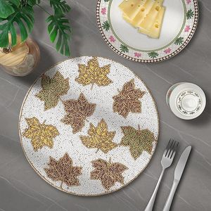 แผ่นรองจานลายใบเมเปิ้ลสำหรับตกแต่งโต๊ะรับประทานอาหารแผ่นรองแก้วแฟนซีสำหรับงานแต่งงาน - Product Image 4