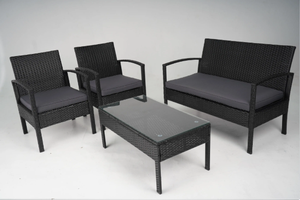 Custom Logo 4-Seater <b>Rattan</b> Patio <b>Chair</b> 5cm Seat <b>Cushion</b> Modern Design Outdoor Furniture Garden Hotels Parks Halls Hot Sales - Product Image 3