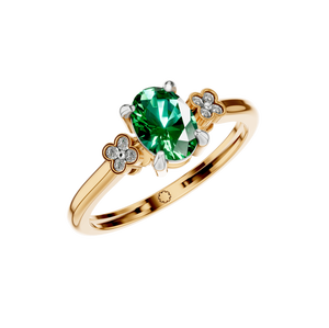 แหวนเพชรพลอยเซอร์คอน 5 เม็ด ดีไซน์คลาสสิกหรูหรา ประดับด้วยเพชรธรรมชาติทรงรัศมี  ทองคำแท้สีเหลือง  แบบฝังหนามเตย  สำหรับงานแต่งงาน - Product Image 5