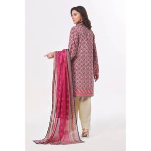 ชุดผ้าชีฟองสีเบจและชมพูแบบ 3 ชิ้น ไม่เย็บตะเข็บ สำหรับผู้หญิง สวมใส่ได้ทุกวัน พร้อมตกแต่งพู่ห้อย - Product Image 3