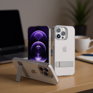 Étui transparent antichoc en TPU+PC avec support intégré pour téléphone portable 15 Pro Max - Product Image 2