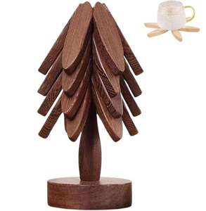 Wholesale Classic Style Tree Shape <b>Wooden</b> Trivet Set for Hot Dishes Coasters for Teapot <b>Pots</b> <b>and</b> <b>Pans</b> - Product Image 1