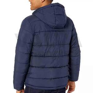 Veste d'hiver pour hommes à col montant imperméable à l'eau rembourré bulle design coupe-vent en toile style rue haute logo à l'avant vente en gros - Product Image 6