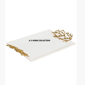 Bandeja de servicio clásica exclusiva, forma única para servir postres, manijas duraderas de chocolate para el hogar - Product Image 3