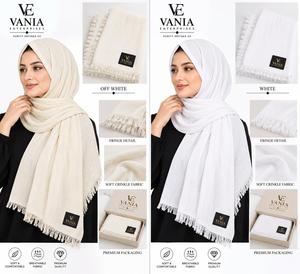 Foulard Hijab Plissé Uni en Soie Modal Crêpée pour Femme, Doux et Idéal au Quotidien - Product Image 3