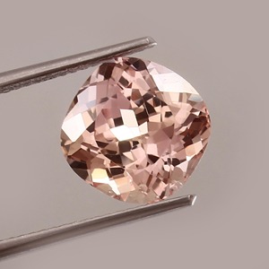 Pierre précieuse en verre de couleur pêche naturelle, taille coussin facetté, pour la fabrication de bijoux - Product Image 1