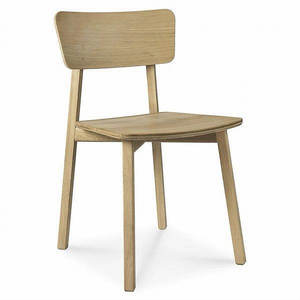 Silla de comedor de madera de teca sólida minimalista para el hogar y el café contemporáneo Solución de asiento ecológica y duradera - Product Image 1