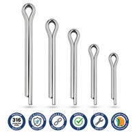 Goupille fendue à ressort marine en acier inoxydable 4x75mm pour gréement, bateaux, yachts et accessoires de quincaillerie nautique