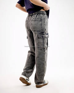 2025 pantalones holgados ligeros de algodón 100% lavado ácido de cintura alta para hombre hechos a medida estilo informal diseño OEM al por mayor - Product Image 5