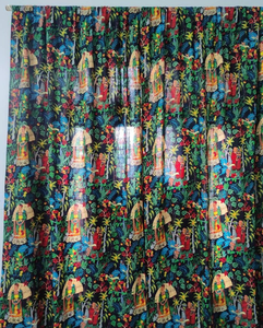 Hermosas cortinas negras de algodón con estampado Floral, elegantes cortinas indias con decoraciones de ventanas textiles suaves para el hogar para cenefas de habitación - Product Image 2