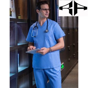 Uniformes de enfermería para hombre con logotipo personalizado de alta calidad, uniformes hospitalarios de verano con estilo y tela tejida, el mejor diseño nuevo - Product Image 4