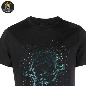 OEM Vêtements pour hommes avec logo personnalisé T-shirts à manches courtes avec strass à séchage rapide T-shirt 100% coton pour hommes coupe ample - Product Image 6