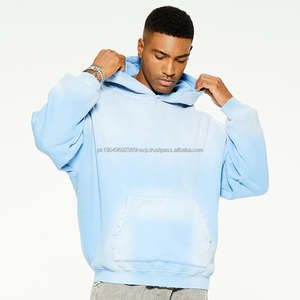 Sudadera con Capucha Extra Grande para Hombre, de Algodón Grueso, con Estampado Tie-Dye Vintage, Logotipo Personalizado, de Alta Calidad - Product Image 4