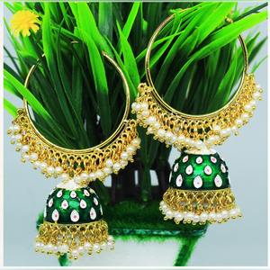 Arrings eenakari-pendientes de aro con cuentas de colores para mujer, aretes de arquería de estilo indio jumkha Bali de primera calidad - Product Image 1