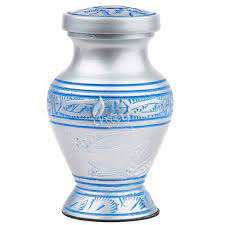 Nueva colección de diseñador de color azul disponible para urnas de cremación de recuerdo para cenizas humanas al mejor precio - Product Image 2