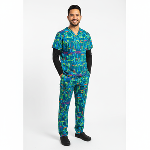 Tenues médicales pour hommes en tissu tricoté, doux, extensible, coupe confortable, couleurs et logo personnalisables pour hôpitaux, cliniques, médecins, infirmières, usage quotidien - Product Image 4
