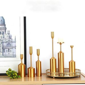 เชิงเทียนโลหะชุบทองหรูหราสำหรับตกแต่งบ้านดีไซน์ใหม่เทียนแฟนซี - Product Image 2