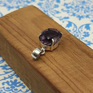 จี้พลอยอเมทิสต์สีเงิน925ดีไซน์แบบโบฮีเมียนดีไซน์เนอร์ประดับเพชรธรรมชาติ - Product Image 6