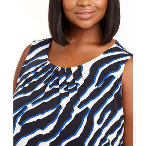 Canotta da donna Calvin Klein taglie forti blu 2XL in maglia con stampa animalier e scollo arricciato - Product Image 3