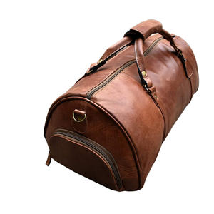 100% sacs de sport en cuir véritable sacs de sport écologiques grande capacité Sports durables Weekender Camping de nuit stockage à main - Product Image 6