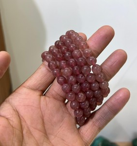 Nouveau bracelet de guérison Reiki en cristal de quartz fraise fait à la main soucieux de la mode - Product Image 4