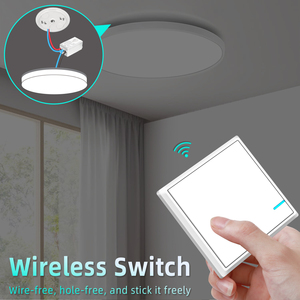 Phòng khách sạn Ánh sáng chuyển đổi không thấm nước RF433 1-gang điều khiển không dây Kit với 10A Receiver đa-từ xa hỗ trợ chuyển đổi không dây - Product Image 1