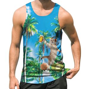 Vêtements de gym décontractés tricotés imprimés personnalisés Débardeurs de musculation par sublimation Vêtements de sport de plage pour hommes Vêtements de fitness à séchage rapide - Product Image 4