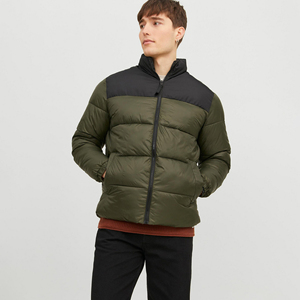 2024 Winter Fall Men's <b>Thin</b> <b>Puffer</b> <b>Jacket</b> Custom Stand Collar Fashion Plain Style High Street Outdoor Clothing - Product Image 2