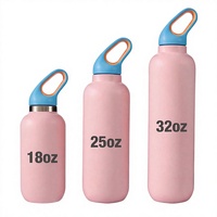 Bouteille d'eau réutilisable en acier inoxydable 304 à double paroi, sans BPA, 18 oz, 32 oz, avec logo et couleur personnalisés, vente en gros ODM OEM