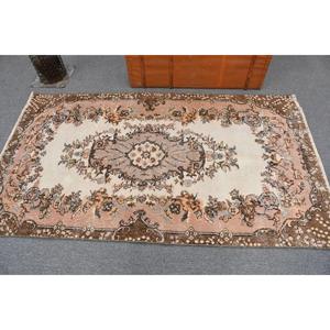 Tapis d'appoint vintage 3,6 x 6,4 pieds, tapis turc marron à imprimé animalier - Product Image 2