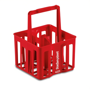 Stefanplast 4223 Red 4-Seater Bottle Holder Storage Basket with Comfortable Seat and <b>Backrest</b> - Product Image 3