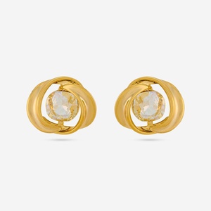 Boucles d'oreilles tendance classiques ethniques 193004, design géométrique à pampilles, sertissage clos, pour soirée, en laiton, alliage de zinc, diamant, ambre, perle - Product Image 3