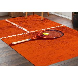 Tapis imprimé : Tapis de tennis, Tapis orange, Tapis de sport, Tapis rond, Tapis en velours de luxe - Product Image 1