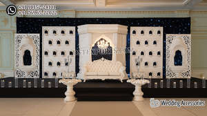 Paneles de Fondo de Madera Estilo Marroquí de Lujo, Estilo Mehrab, Marcos de Madera Jali Reales Mughal, Paneles de Fondo Islámicos Tradicionales para Walima, Reino Unido - Product Image 6