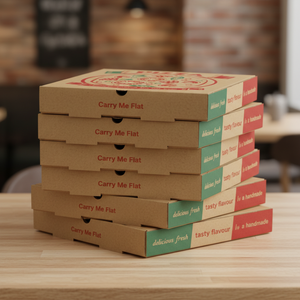 Caja de Pizza de Papel Kraft Ecológica con Logotipo Personalizado, Solución de Empaque de Alimentos Apta para Microondas para la Marca del Restaurante - Product Image 2