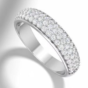 Anillo de Banda de Elegancia Brillante con Diamantes Naturales y Oro de 14K para Mujer - Product Image 1