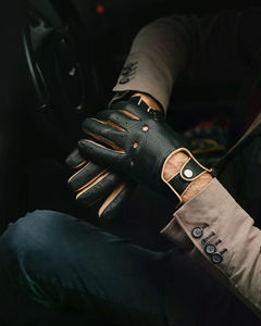 Gants de conduite en cuir de vache personnalisés à logo, très vendus, hautement performants, décontractés et élégants, avec une fonction de sécurité - Product Image 3