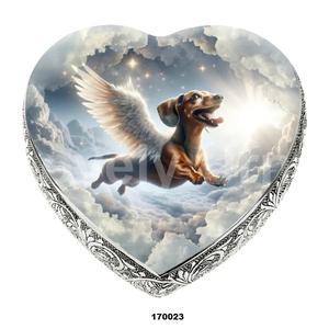 Vente chaude Premium Qualité Angle Chien En Aluminium Coeur Souvenir Urne De Crémation Pour Animaux Cendres Avec Sac De Velours Gratuit - Product Image 2